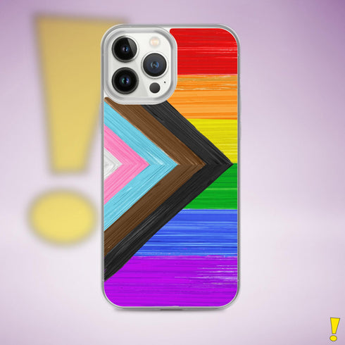 LGBTQ Progress Pride Flag Brush Strokes Clear Case for iPhone®