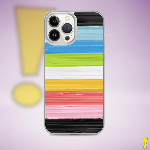 Queer Pride Flag Brush Strokes Clear Case for iPhone®