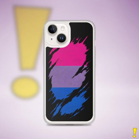 Bisexual Pride Flag Ripped Reveal Clear Case for iPhone®