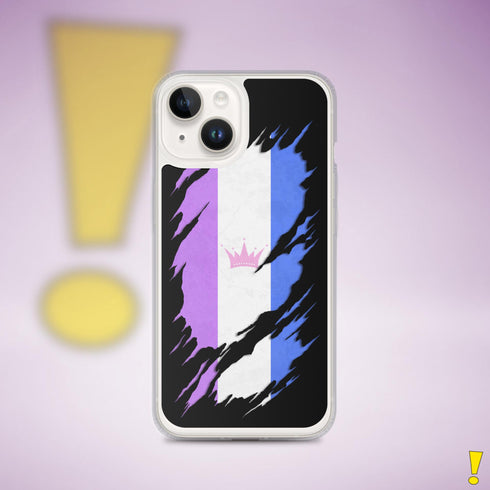 Drag Pride Flag Ripped Reveal Clear Case for iPhone®