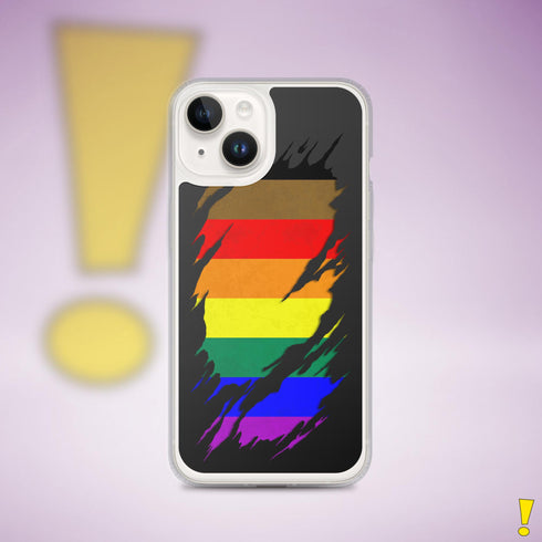 LGBTQ Philly Pride Flag Ripped Reveal Clear Case for iPhone®