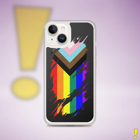 LGBTQ Progress Pride Flag Ripped Reveal Clear Case for iPhone®
