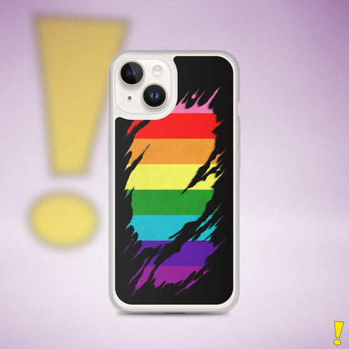 Original LGBTQ Pride Flag Ripped Reveal Clear Case for iPhone®