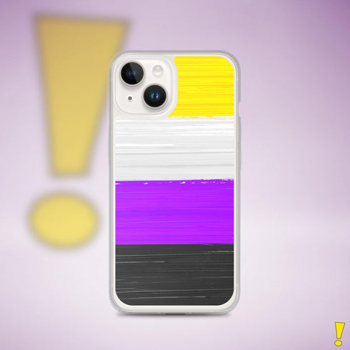 Nonbinary Pride Flag Paint Strokes Clear Case for iPhone®