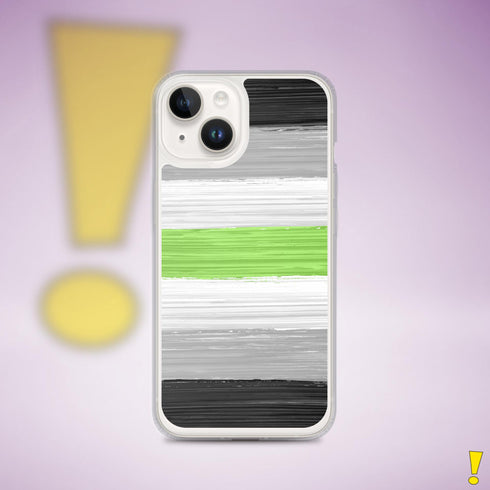 Agender Pride Flag Paint Strokes Clear Case for iPhone®