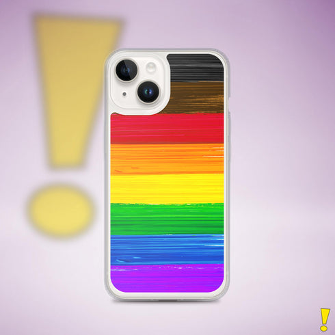 LGBTQ Philly Pride Flag Paint Strokes Clear Case for iPhone®
