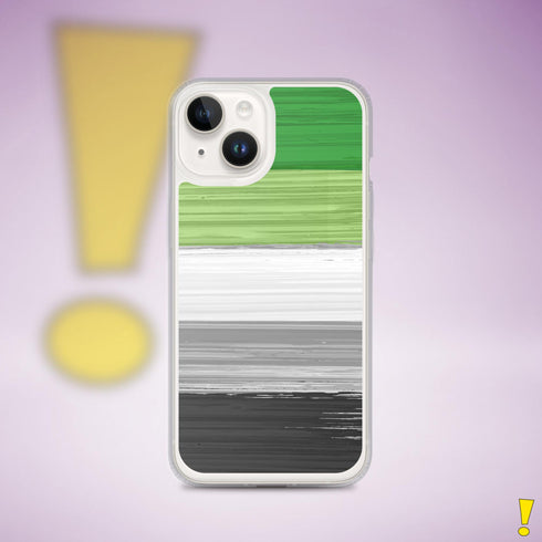 Aromantic Pride Flag Brush Strokes Clear Case for iPhone®