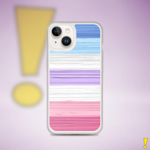 Bigender Pride Flag Brush Strokes Clear Case for iPhone®