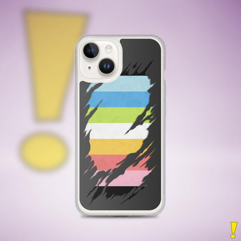 Queer Pride Flag Ripped Reveal Clear Case for iPhone®