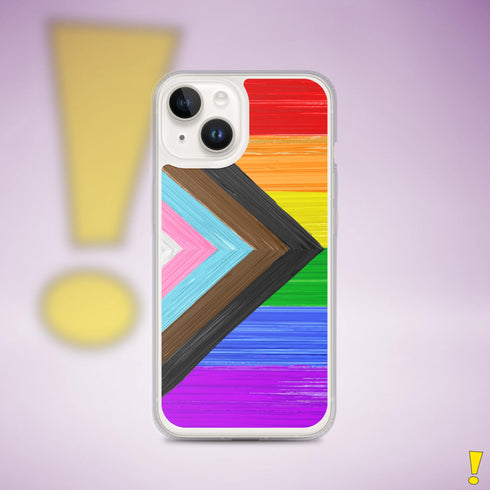 LGBTQ Progress Pride Flag Brush Strokes Clear Case for iPhone®