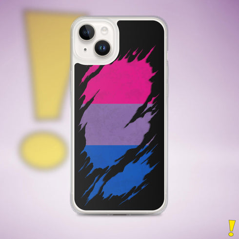 Bisexual Pride Flag Ripped Reveal Clear Case for iPhone®