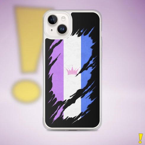 Drag Pride Flag Ripped Reveal Clear Case for iPhone®