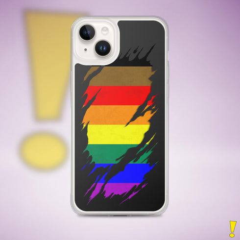 LGBTQ Philly Pride Flag Ripped Reveal Clear Case for iPhone®