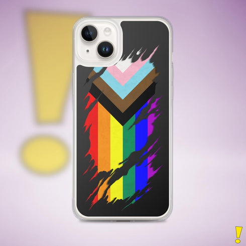 LGBTQ Progress Pride Flag Ripped Reveal Clear Case for iPhone®