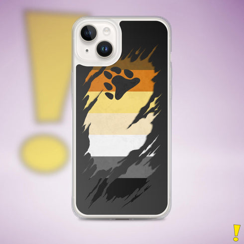 Bear Pride Flag Ripped Reveal Clear Case for iPhone®
