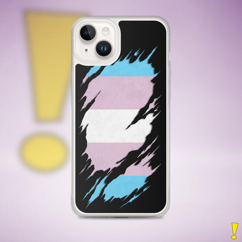 Transgender Pride Flag Ripped Reveal Clear Case for iPhone®