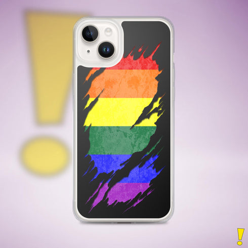 LGBTQ Rainbow Pride Flag Ripped Reveal Clear Case for iPhone®