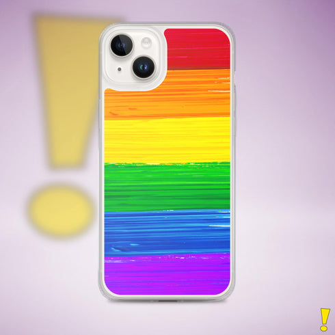 LGBTQ Rainbow Pride Flag Paint Strokes Clear Case for iPhone®