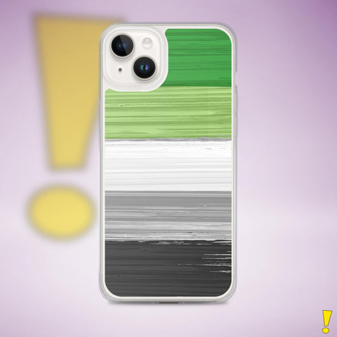 Aromantic Pride Flag Brush Strokes Clear Case for iPhone®