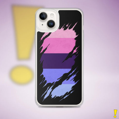 Omnisexual Pride Flag Ripped Reveal Clear Case for iPhone®