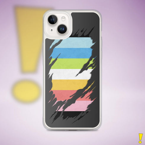 Queer Pride Flag Ripped Reveal Clear Case for iPhone®