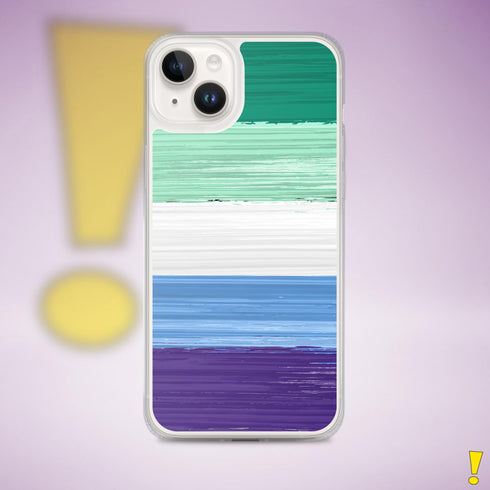 Gay Male Pride Flag Brush Strokes Clear Case for iPhone®