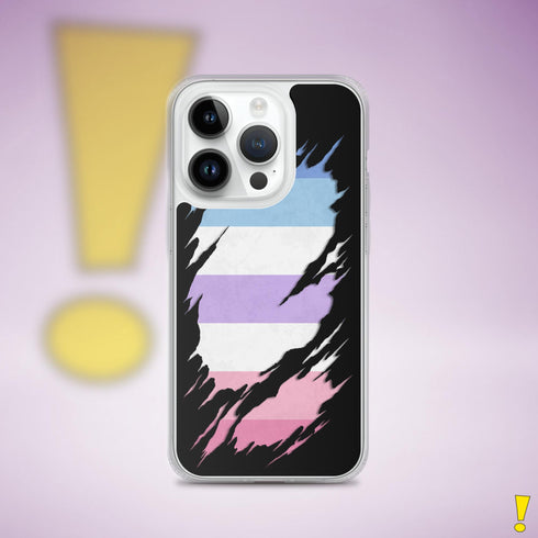 Bigender Pride Flag Ripped Reveal Clear Case for iPhone®