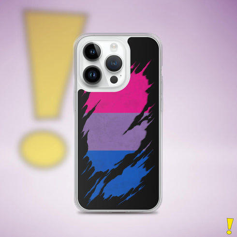 Bisexual Pride Flag Ripped Reveal Clear Case for iPhone®