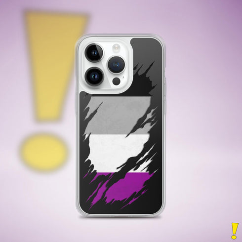 Asexual Pride Flag Ripped Reveal Clear Case for iPhone®