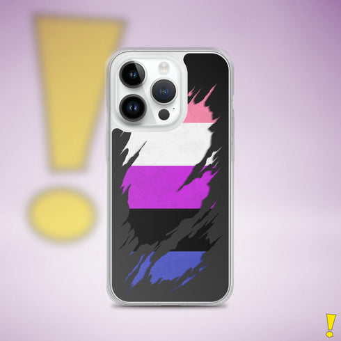 Genderfluid Pride Flag Ripped Reveal Clear Case for iPhone®