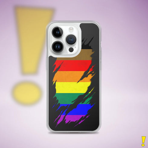 LGBTQ Philly Pride Flag Ripped Reveal Clear Case for iPhone®