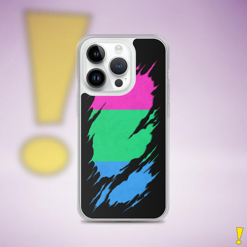 Polysexual Pride Flag Ripped Reveal Clear Case for iPhone®