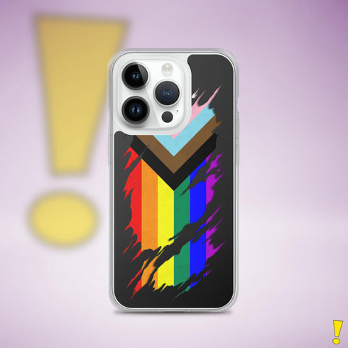 LGBTQ Progress Pride Flag Ripped Reveal Clear Case for iPhone®