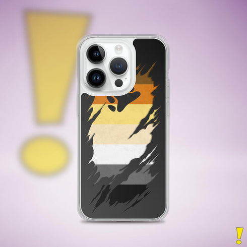 Bear Pride Flag Ripped Reveal Clear Case for iPhone®