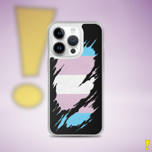 Transgender Pride Flag Ripped Reveal Clear Case for iPhone®
