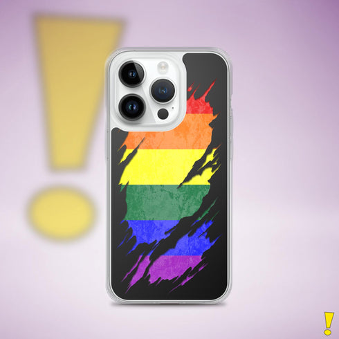 LGBTQ Rainbow Pride Flag Ripped Reveal Clear Case for iPhone®