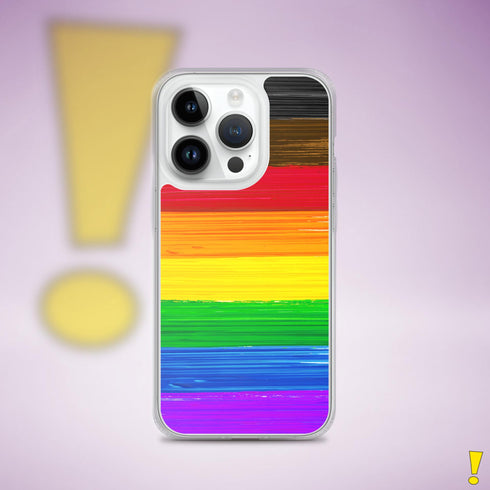 LGBTQ Philly Pride Flag Paint Strokes Clear Case for iPhone®