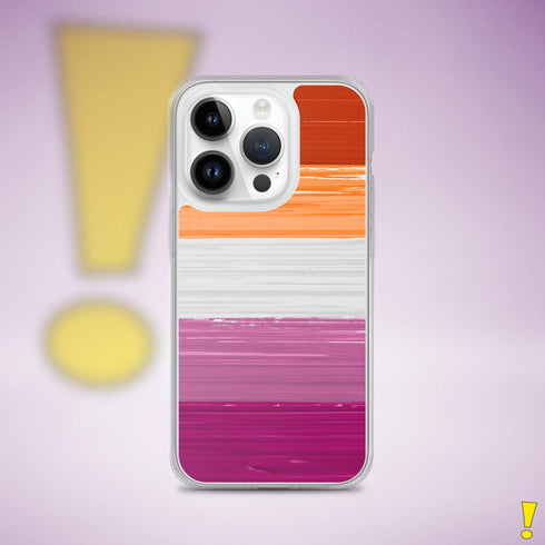 Lesbian Pride Flag Paint Strokes Clear Case for iPhone®