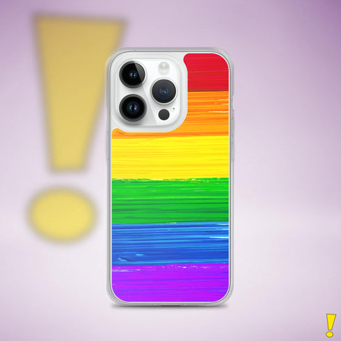 LGBTQ Rainbow Pride Flag Paint Strokes Clear Case for iPhone®
