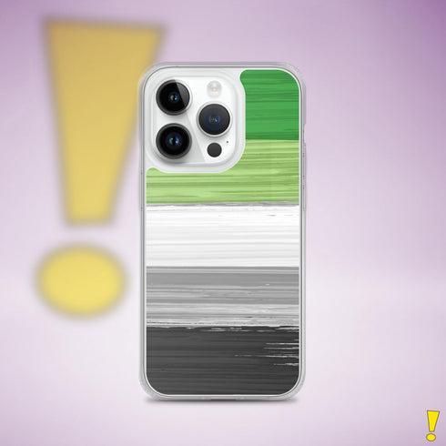 Aromantic Pride Flag Brush Strokes Clear Case for iPhone®