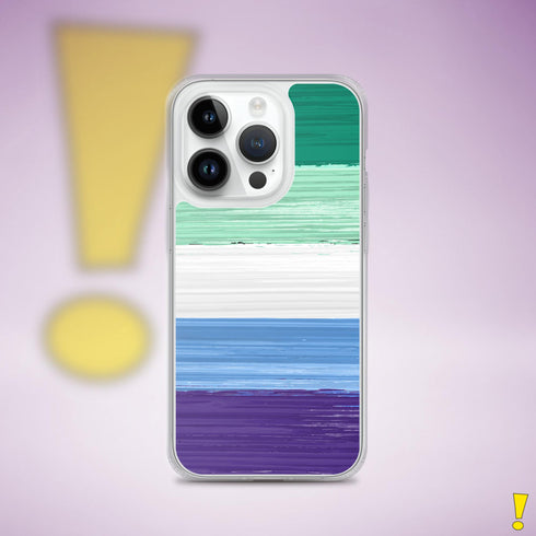 Gay Male Pride Flag Brush Strokes Clear Case for iPhone®