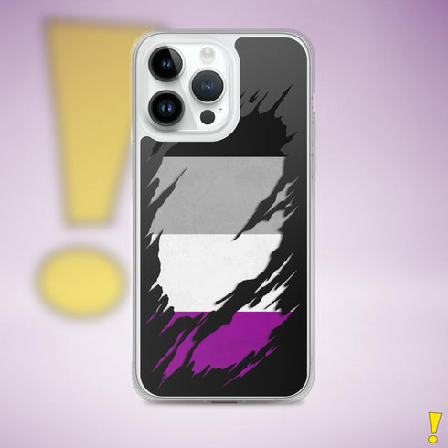 Asexual Pride Flag Ripped Reveal Clear Case for iPhone®