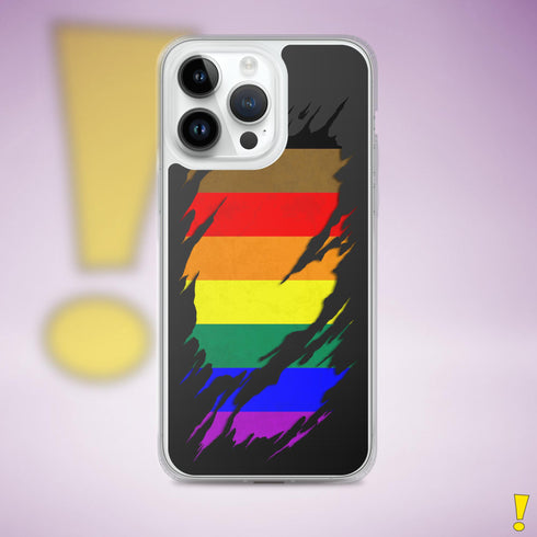 LGBTQ Philly Pride Flag Ripped Reveal Clear Case for iPhone®
