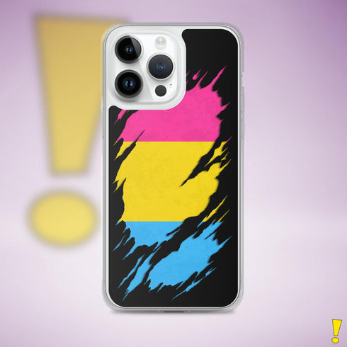 Pansexual Pride Flag Ripped Reveal Clear Case for iPhone®