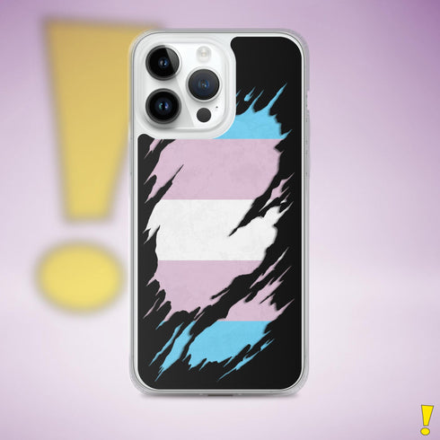 Transgender Pride Flag Ripped Reveal Clear Case for iPhone®