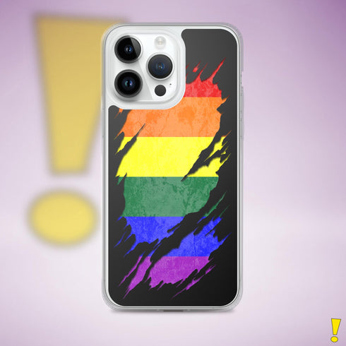LGBTQ Rainbow Pride Flag Ripped Reveal Clear Case for iPhone®
