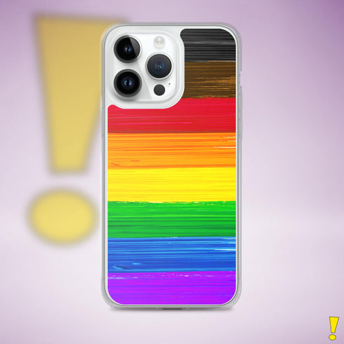 LGBTQ Philly Pride Flag Paint Strokes Clear Case for iPhone®