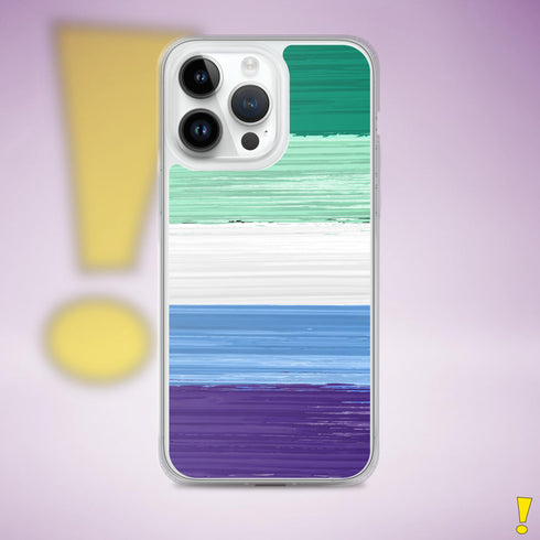 Gay Male Pride Flag Brush Strokes Clear Case for iPhone®