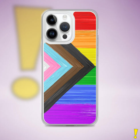 LGBTQ Progress Pride Flag Brush Strokes Clear Case for iPhone®