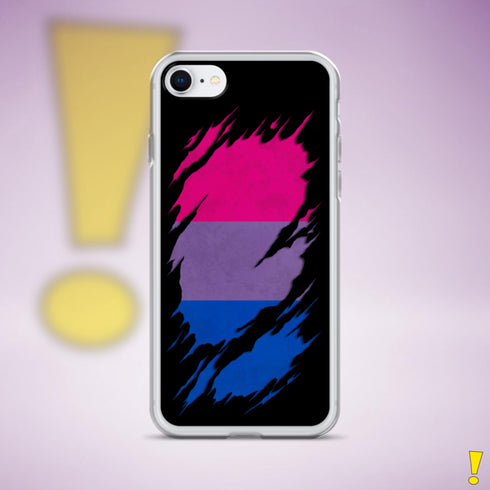 Bisexual Pride Flag Ripped Reveal Clear Case for iPhone®